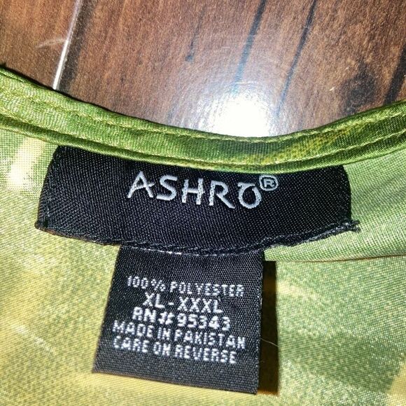 Y2K Ashro One Size Fits Most Green Yellow Pink Floral Botanical Cape Poncho Top - Picture 3 of 4